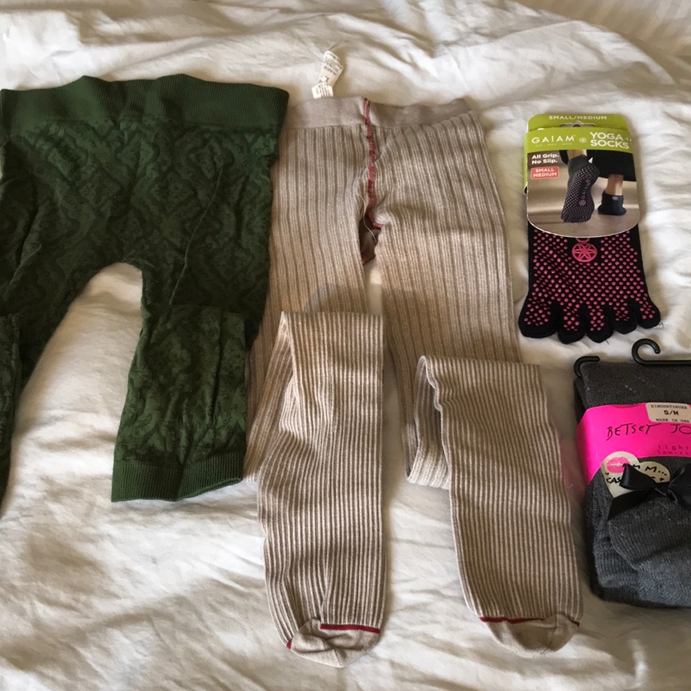 Lot of tights and yoga socks - barely worn and NWT